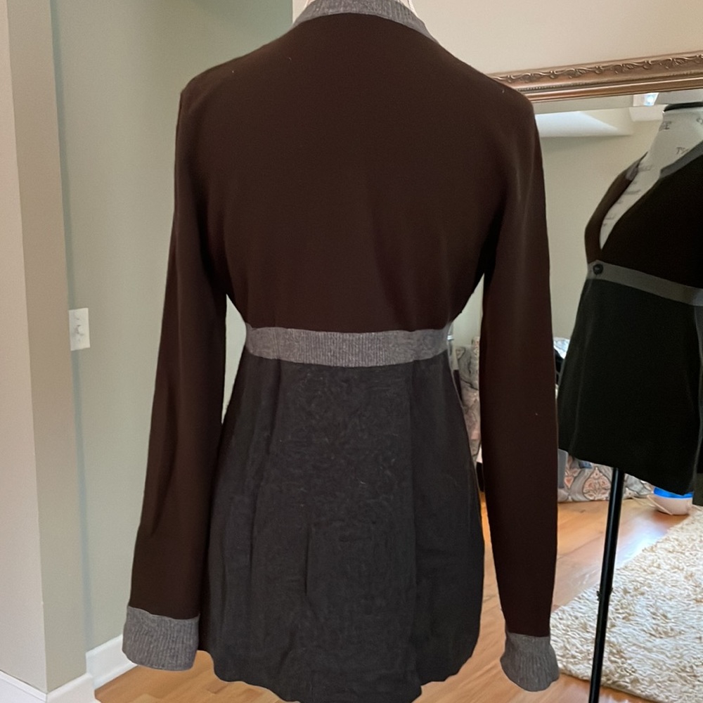 Vince 100% Cashmere Cardigan Brown/ gray/ Charcoal Size M - Picture 3 of 7